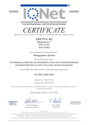 2022_IQNet Zertifikat Edenta AG_iq_13485-16