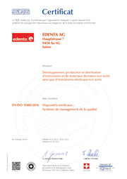 2022_13485-2016 Zertifikat Edenta AG_fr